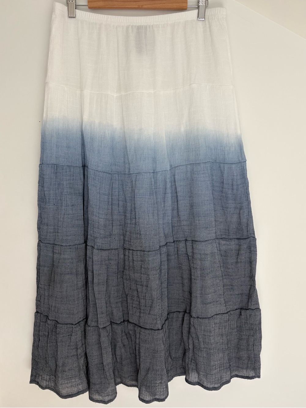 Zac & Rachel White to Blue Ombre Tiered Maxi Skirt